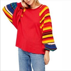 NWT Women's  Free People Rainbow Dreams red combo